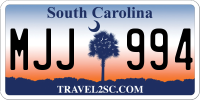 SC license plate MJJ994