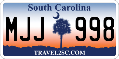SC license plate MJJ998