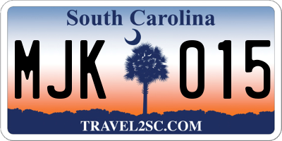 SC license plate MJK015