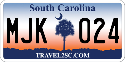 SC license plate MJK024