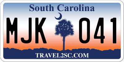 SC license plate MJK041