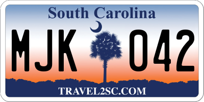 SC license plate MJK042