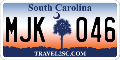 SC license plate MJK046