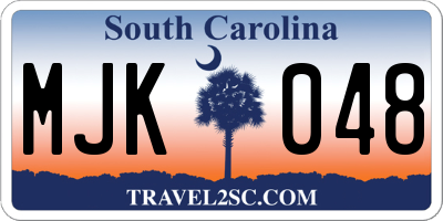 SC license plate MJK048