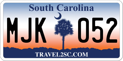 SC license plate MJK052
