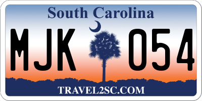 SC license plate MJK054
