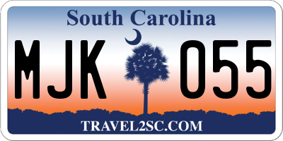 SC license plate MJK055