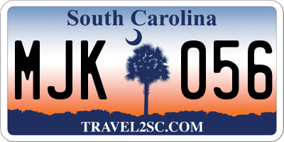 SC license plate MJK056