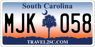 SC license plate MJK058