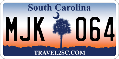 SC license plate MJK064