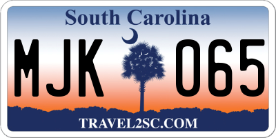 SC license plate MJK065