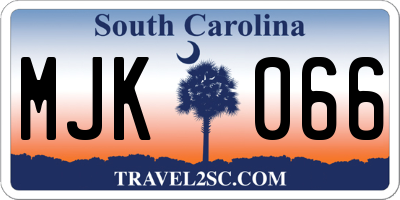 SC license plate MJK066