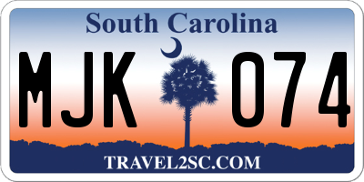SC license plate MJK074