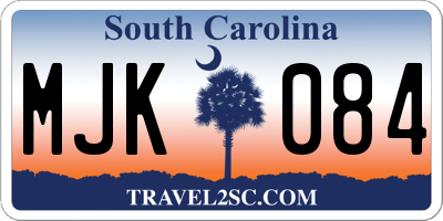 SC license plate MJK084