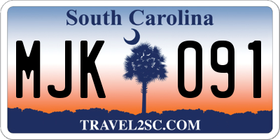 SC license plate MJK091