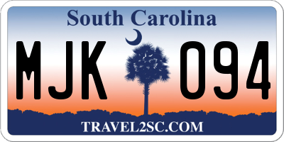 SC license plate MJK094