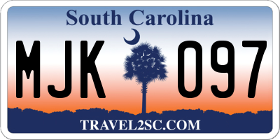 SC license plate MJK097