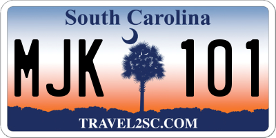 SC license plate MJK101