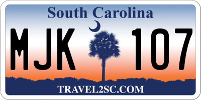 SC license plate MJK107