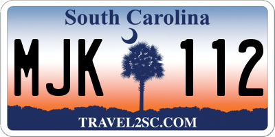SC license plate MJK112