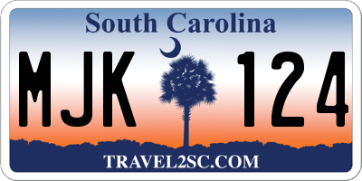SC license plate MJK124