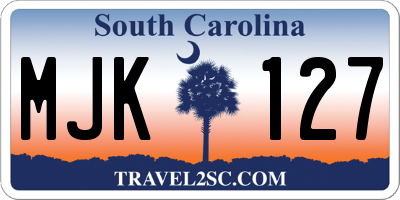SC license plate MJK127