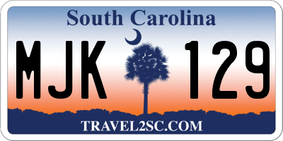 SC license plate MJK129