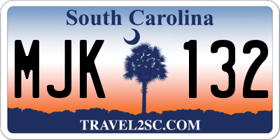 SC license plate MJK132