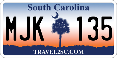 SC license plate MJK135