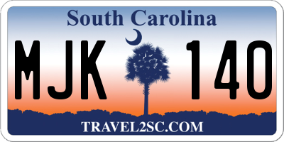 SC license plate MJK140
