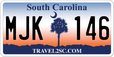 SC license plate MJK146