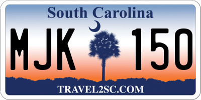 SC license plate MJK150