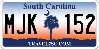SC license plate MJK152
