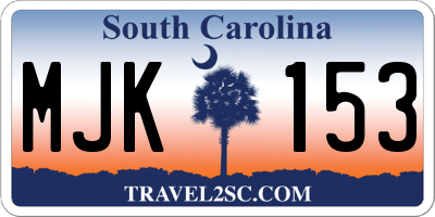 SC license plate MJK153