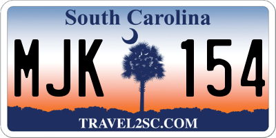 SC license plate MJK154