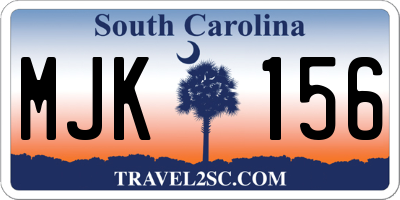SC license plate MJK156