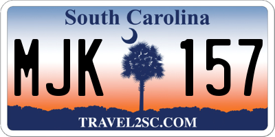 SC license plate MJK157