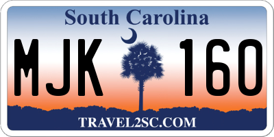 SC license plate MJK160