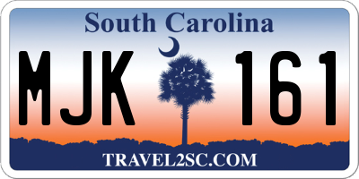 SC license plate MJK161