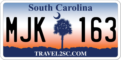 SC license plate MJK163