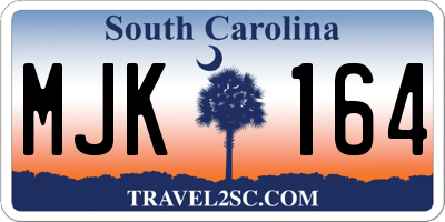 SC license plate MJK164