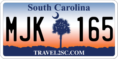 SC license plate MJK165