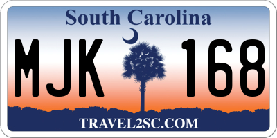 SC license plate MJK168