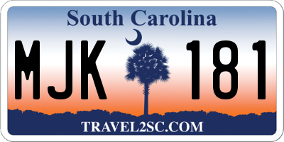 SC license plate MJK181