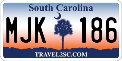 SC license plate MJK186