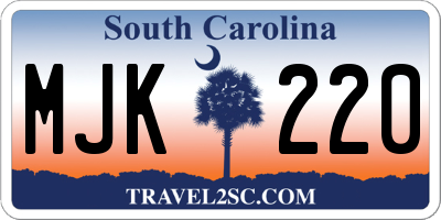 SC license plate MJK220