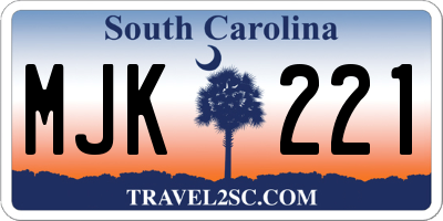 SC license plate MJK221