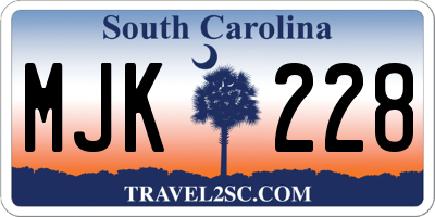 SC license plate MJK228