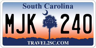 SC license plate MJK240