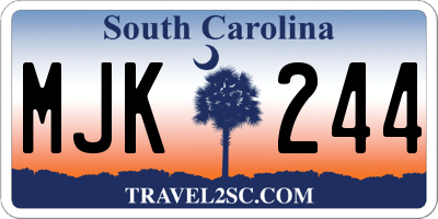 SC license plate MJK244